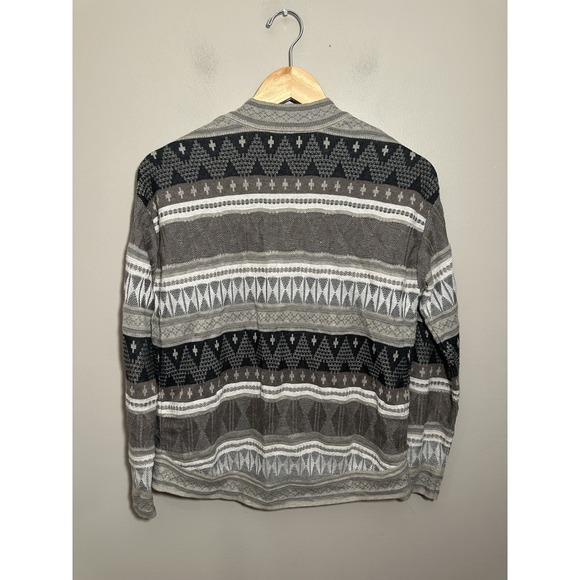 Peruvian Connection Open Front Cardigan Sweater Size Small Aztec Fall Brown - Picture 3 of 5